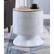 Mesa auxiliar redonda Otith de 19" de diámetro
