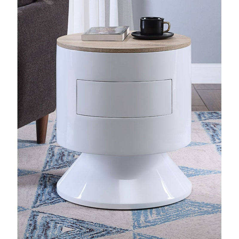 Mesa auxiliar redonda Otith de 19" de diámetro