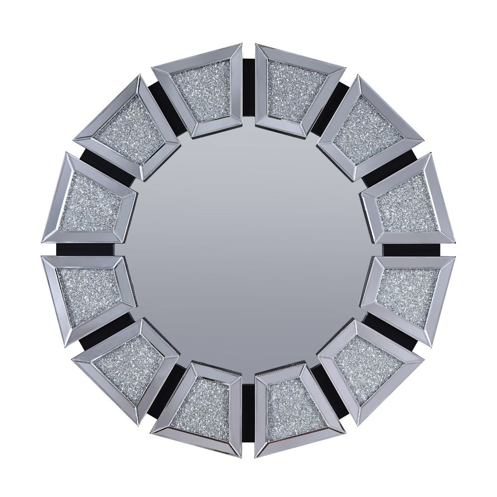 Espejo redondo con acento glamuroso Noralie