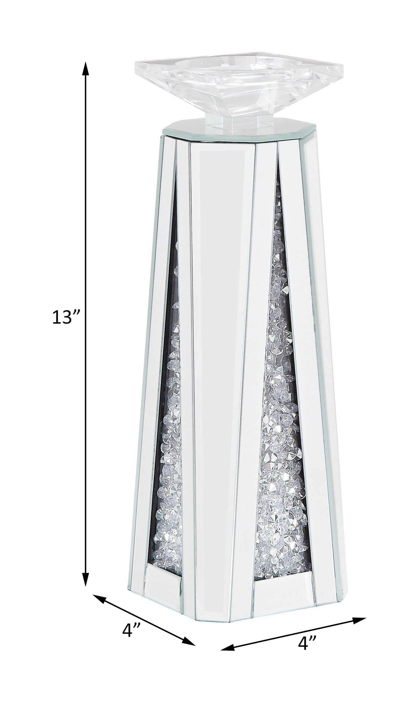 Candelabro Noralie Glam con incrustaciones de diamantes artificiales (juego de 2)