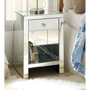 Noralie Accent Table - Mirrored & Faux Diamonds (18"W x 14"D x 26"H)