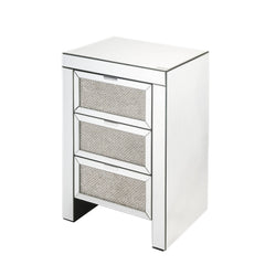 Mesa auxiliar rectangular Noralie Glam de 3 cajones