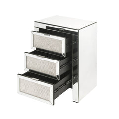 Mesa auxiliar rectangular Noralie Glam de 3 cajones