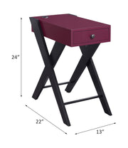 Mesa auxiliar rectangular Fierce con USB