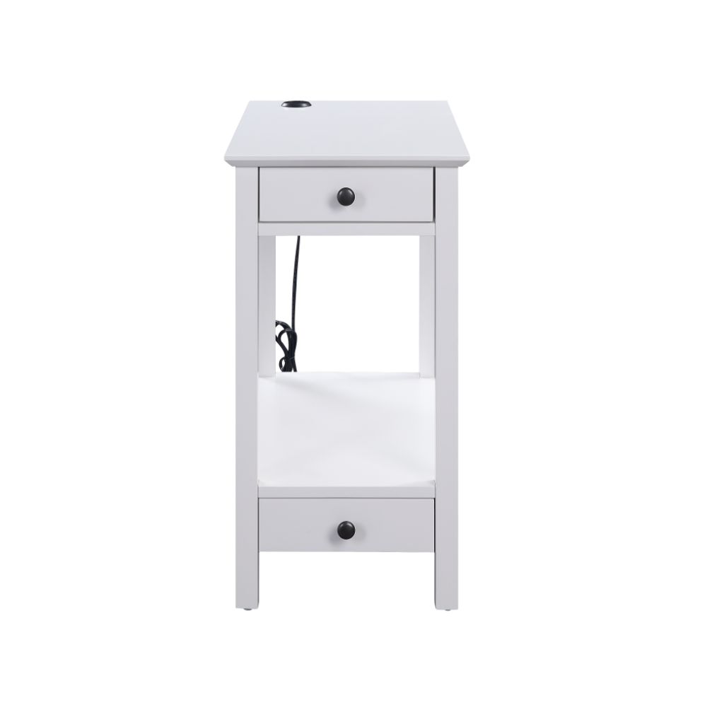Byzad Rectangular 2 Drawers Accent Table with USB