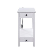 Byzad Rectangular 2 Drawers Accent Table with USB