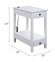 Byzad Rectangular 2 Drawers Accent Table with USB