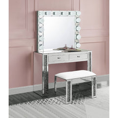 Espejo rectangular con acento Glam Noralie de 81 cm de largo x 71 cm de alto