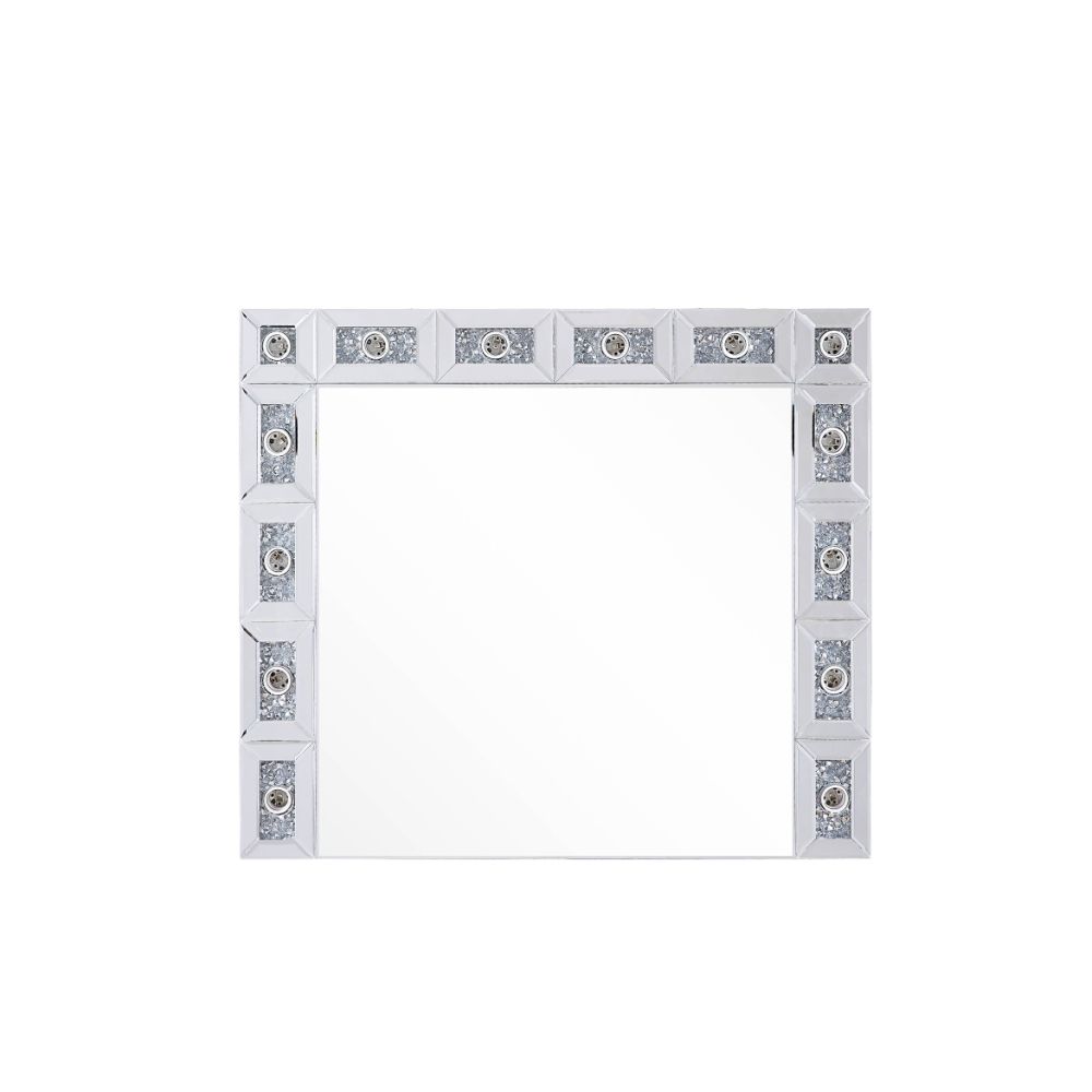 Espejo rectangular con acento Glam Noralie de 81 cm de largo x 71 cm de alto