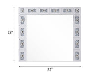 Espejo rectangular con acento Glam Noralie de 81 cm de largo x 71 cm de alto