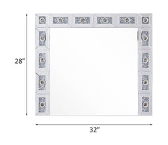 Espejo rectangular con acento Glam Noralie de 81 cm de largo x 71 cm de alto
