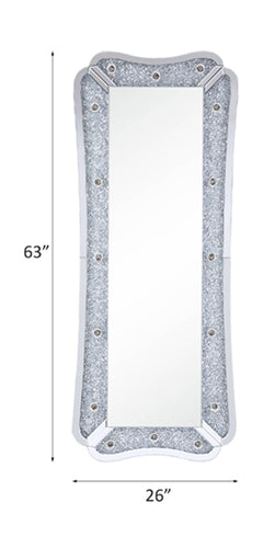 Noralie 26"W x 63"H Glam Floor Mirror with LED