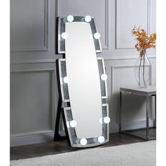 Espejo de piso rectangular con acento Glam Noralie
