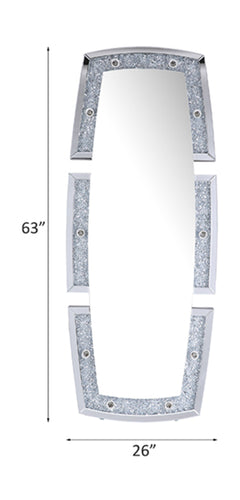 Espejo de piso rectangular con acento Glam Noralie