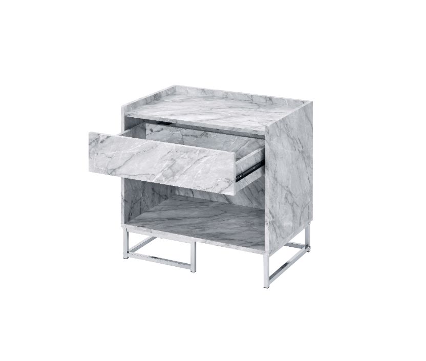 Mesa auxiliar rectangular Azrael con 1 cajón