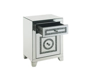 Mesa auxiliar rectangular Noralie de 26" de alto con 2 cajones y patas cónicas