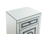 Mesa auxiliar rectangular Noralie de 26" de alto con 2 cajones y patas cónicas