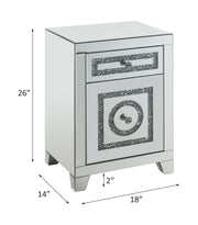 Mesa auxiliar rectangular Noralie de 26" de alto con 2 cajones y patas cónicas