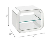 Mesa auxiliar rectangular Glam Dominic de 24" de largo