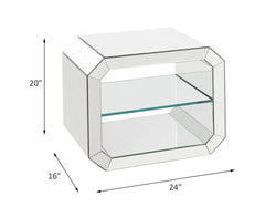 Mesa auxiliar rectangular Glam Dominic de 24" de largo