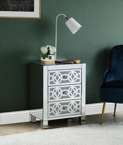 Noralie 3 Drawers 20"L Glam Rectangular Accent Table