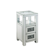 Mesa auxiliar rectangular Noralie de 24" de alto y 2 cajones