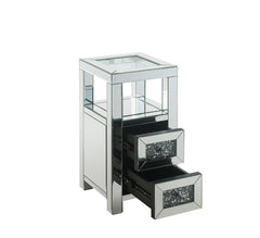 Mesa auxiliar rectangular Noralie de 24" de alto y 2 cajones