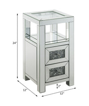 Mesa auxiliar rectangular Noralie de 24" de alto y 2 cajones