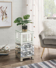 Mesa auxiliar rectangular Noralie de 24" de alto y 2 cajones