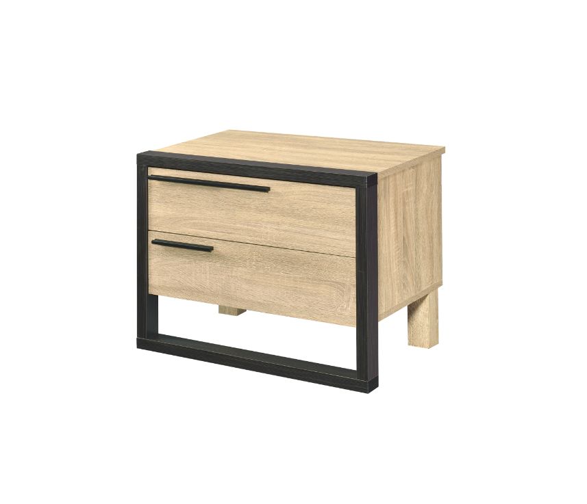 Mesa auxiliar rectangular Erasto con dos cajones