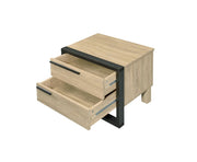 Mesa auxiliar rectangular Erasto con dos cajones
