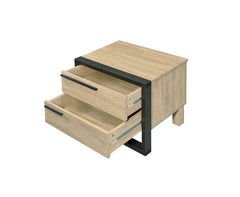 Mesa auxiliar rectangular Erasto con dos cajones