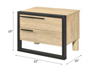 Mesa auxiliar rectangular Erasto con dos cajones