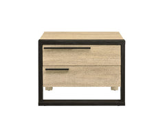Mesa auxiliar rectangular Erasto con dos cajones