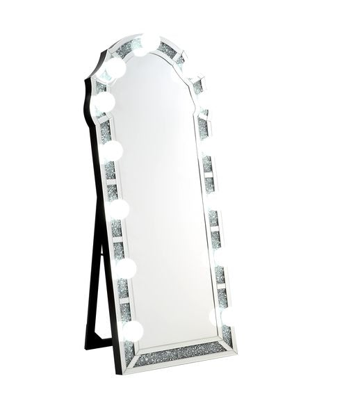 Noralie 4"W Rectangular Glam Floor Mirror