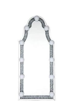 Espejo de piso Noralie Glam de 68 cm de largo x 160 cm de alto con incrustaciones de diamantes falsos