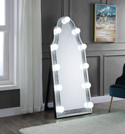 Espejo de piso Noralie Glam de 68 cm de largo x 160 cm de alto con incrustaciones de diamantes falsos