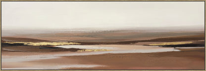 ''Brown Horizons'' Hand-painted Canvas in Frame