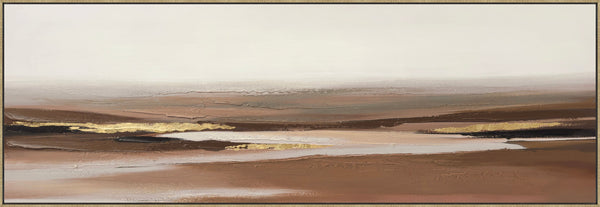''Brown Horizons'' Hand-painted Canvas in Frame