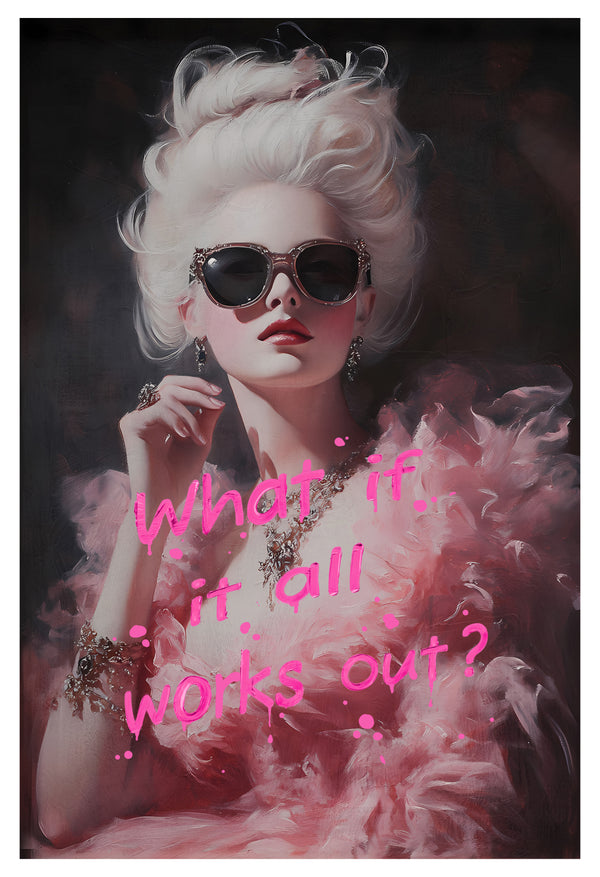 arte de pared Pop Art Bubblegum Beauty Hand-Painted Gloss Canvas