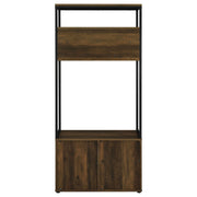 Perchero de dos puertas Quincy, banco de almacenamiento con forma de perchero, pino oscuro