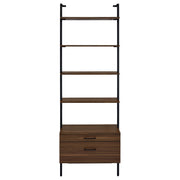 Owens 96-inch Wall Mounted Bookshelf Set Walnut