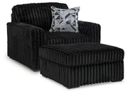 Midnight-Madness Oversized Chair and Ottoman
