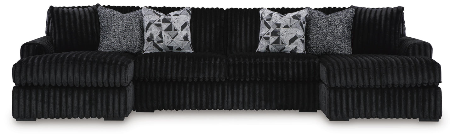 Midnight-Madness 3-Piece Sectional with Chaise