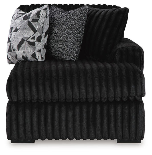 Midnight-Madness 4PC Sectional & Oversized Accent Ottoman Set