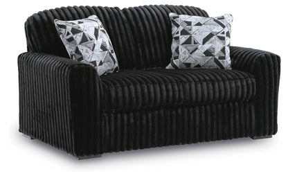 Midnight-Madness Sofa, Loveseat & Oversized Ottoman 3PC Living Room Set