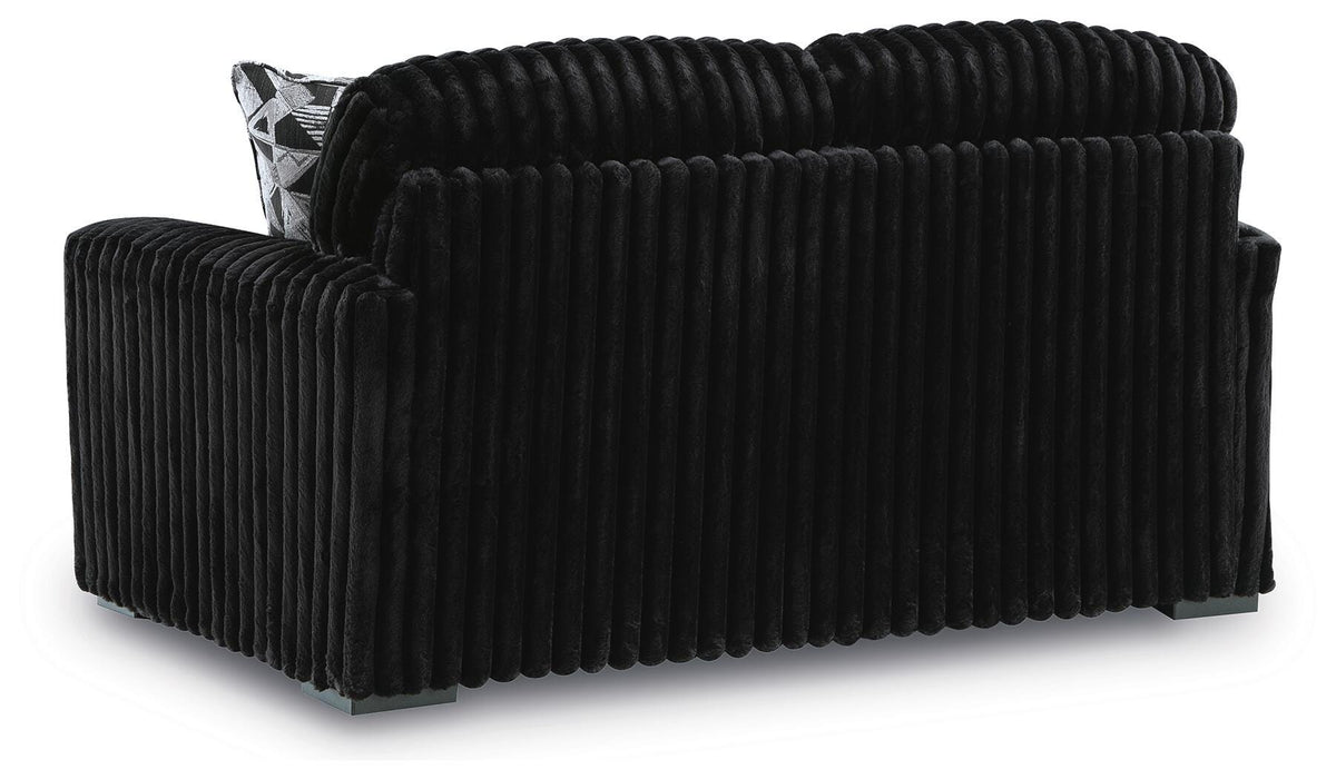 Midnight-Madness Sofa, Loveseat & Oversized Ottoman 3PC Living Room Set