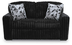 Midnight-Madness Sofa, Loveseat & Oversized Ottoman 3PC Living Room Set