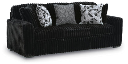 Midnight-Madness Sofa, Loveseat & Oversized Ottoman 3PC Living Room Set