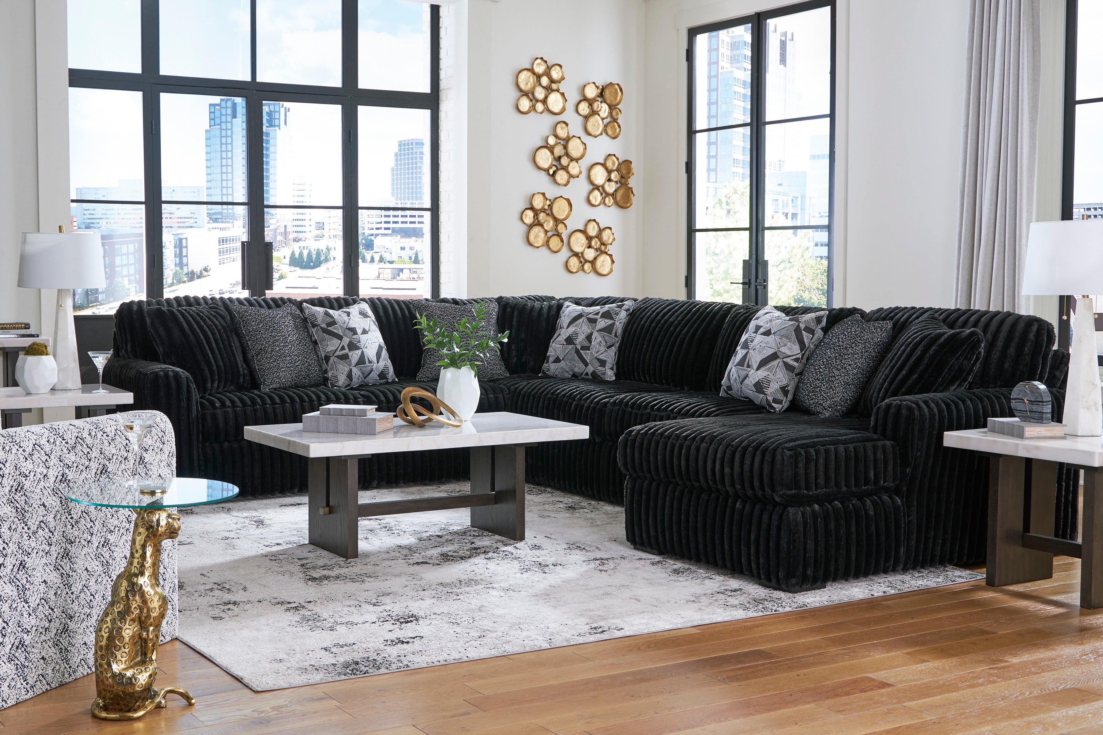 Midnight-Madness 4-Piece Sectional with Chaise – Canales Furniture